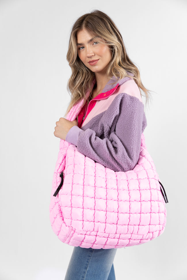 Pink Lily Light Pink Quilted Carry All Bag DOORBUSTER