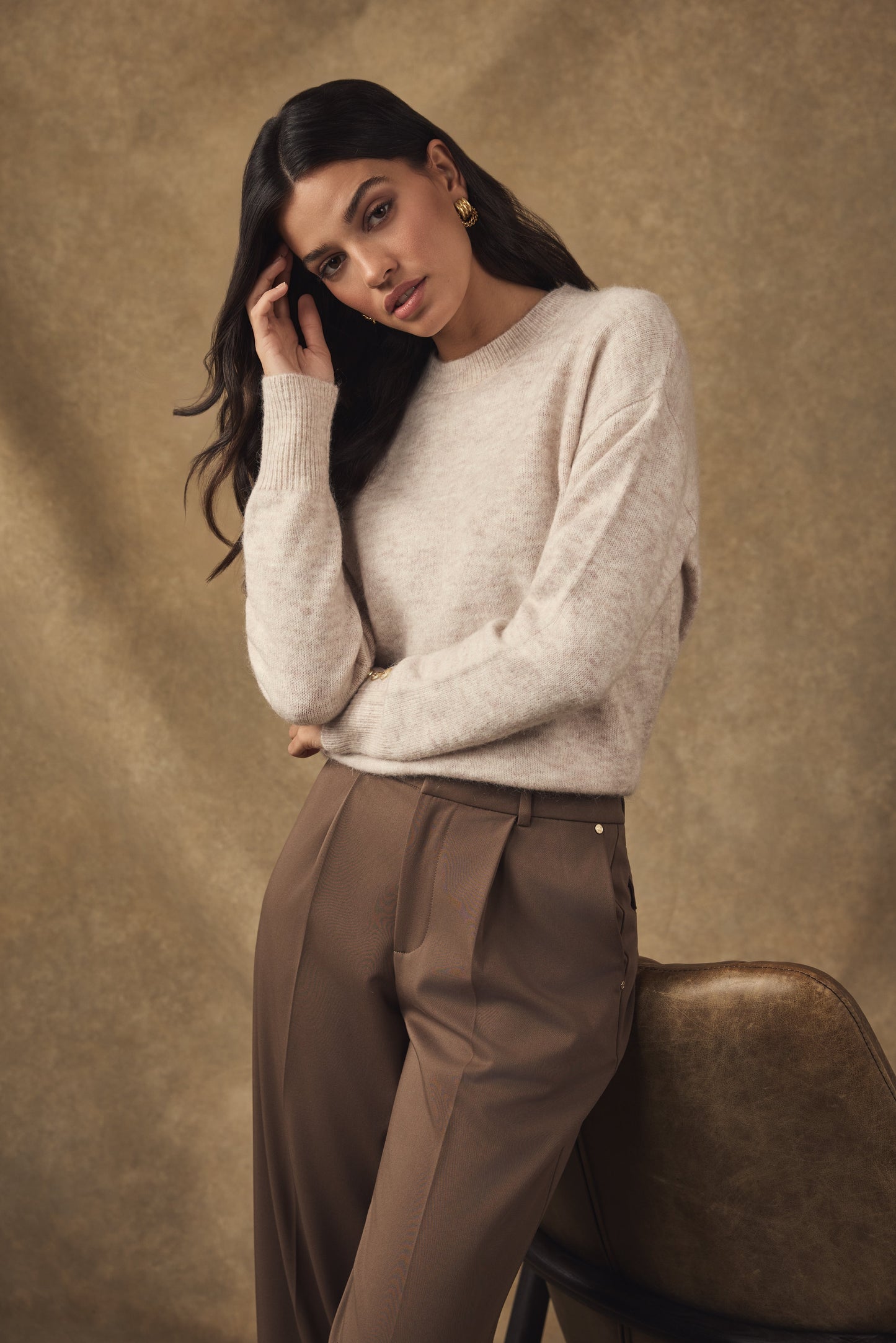Holland Cooper Tori Crew Neck Knit (Barley)