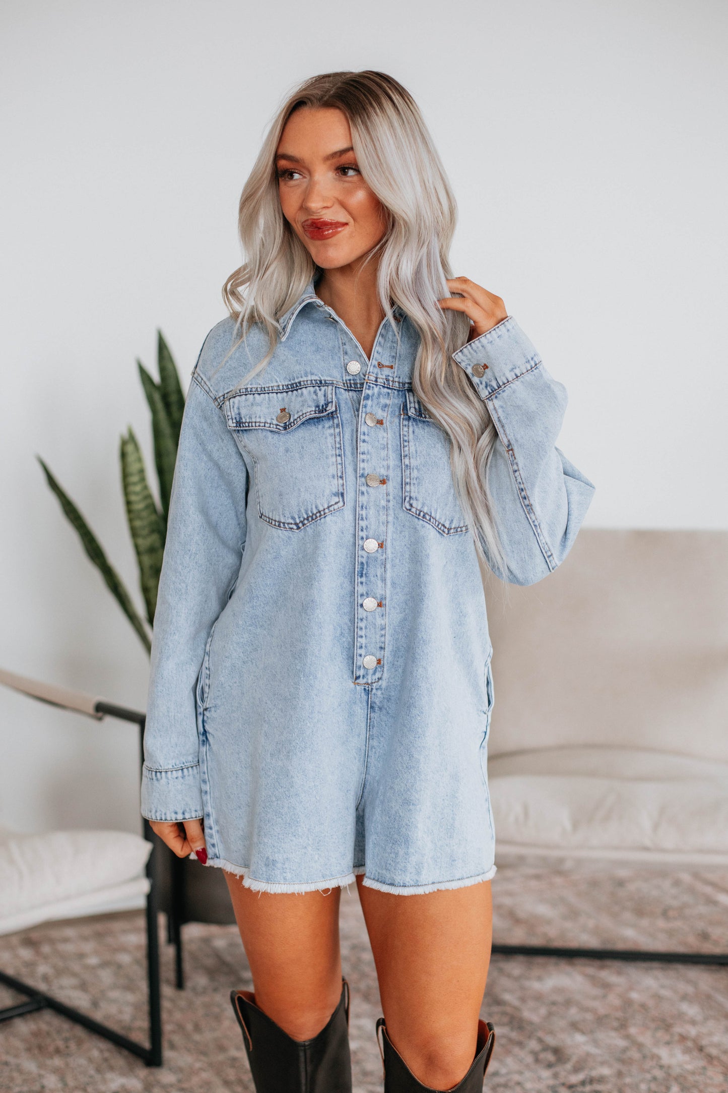 Wild Oak Boutique Bennington Denim Romper