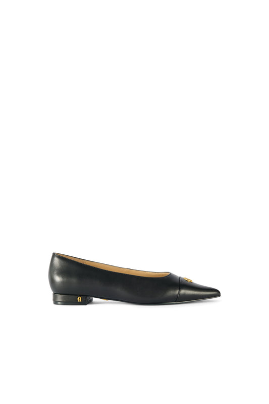 Holland Cooper Pointed Ballet Shoe (Black)
