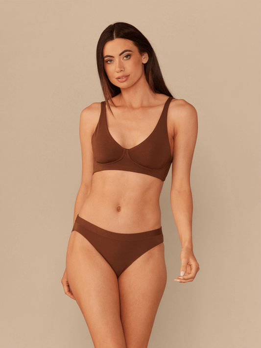 MeUndies UltraModal™ FeelFree Longline Bralette | Walnut Shell/Walnut Shell