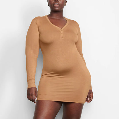 SLEEP HENLEY DRESS
